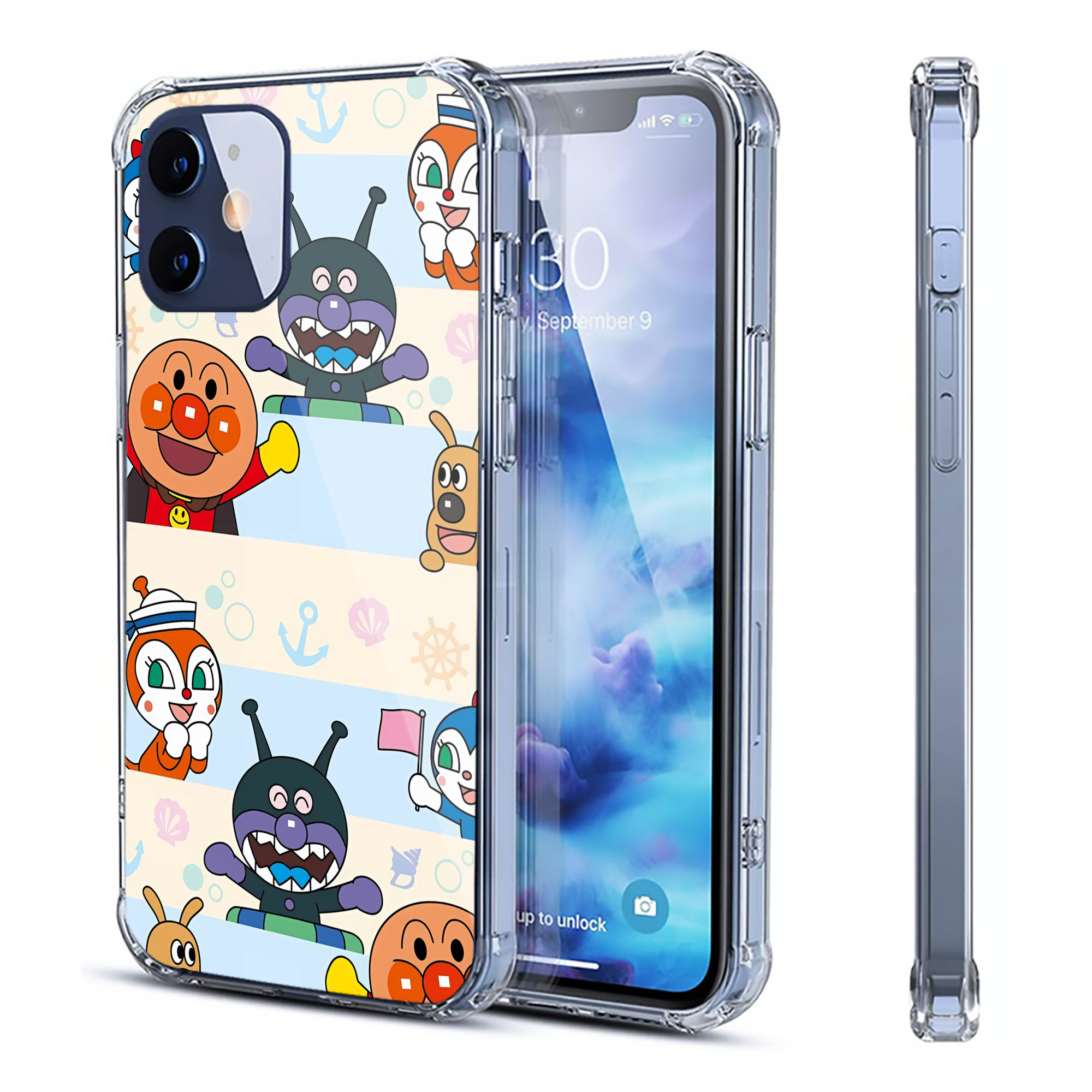 （画像用） アンパンマン Anpanman 【iPhone 12シリーズ対応】透明スマホケース（クリアソフトケース）